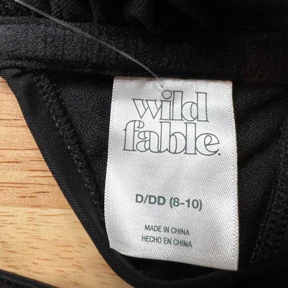 Wild Fable Women's Black Cut Out One Shoulder Bikini Top - Size D-DD - NWT - Picture 2 of 10